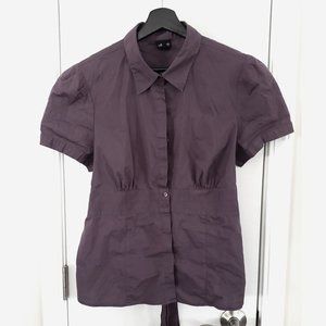 XL Button Up Dusky Purple Short Sleeved Shirt